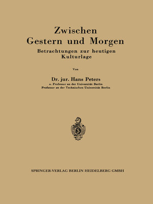 cover image of Zwischen Gestern und Morgen